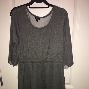 Gray dress with tie waist